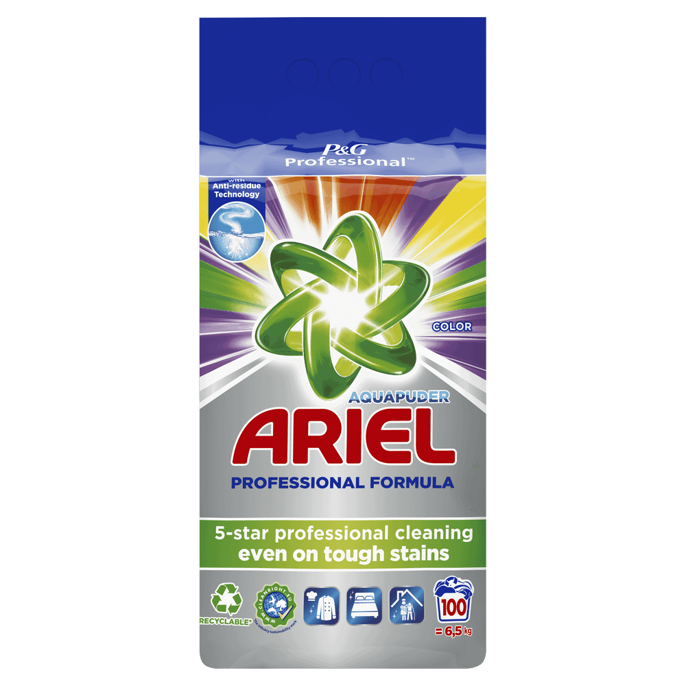 Ariel Professional Color Prací Prášek 6.5kg 100 Praní Barevné prádlo