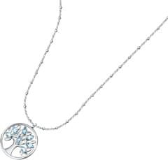 Morellato Půvabný ocelový náhrdelník s modrými krystaly Strom života Vita SAUD01