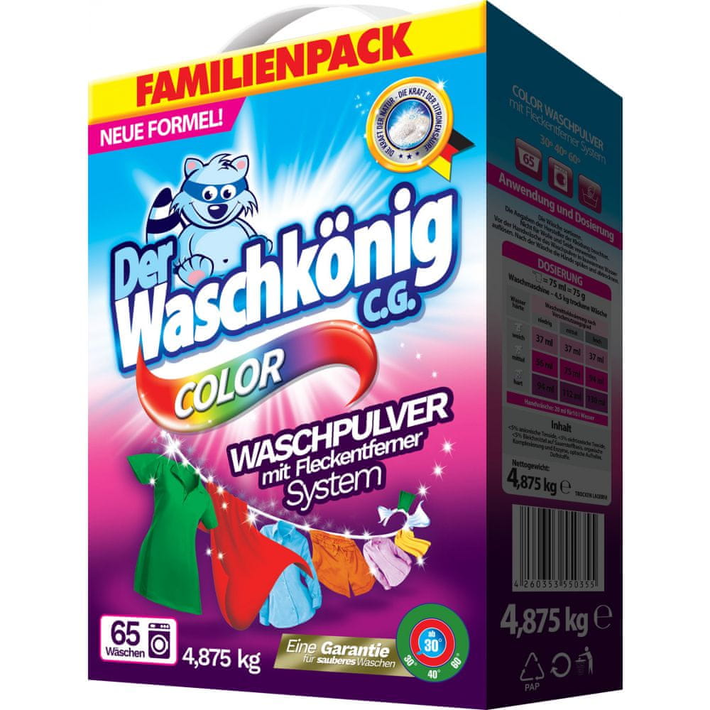 Waschkönig Color prací prášek 65 praní 4,875kg BOX