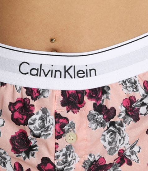 Calvin Klein Dámské pyžamové kraťasy QS6080E 1F7 - meruňková/kytičky - Calvin Klein