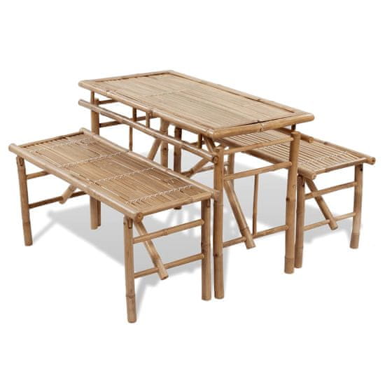 Petromila Pivní set stůl se 2 lavicemi 100 cm bambusový