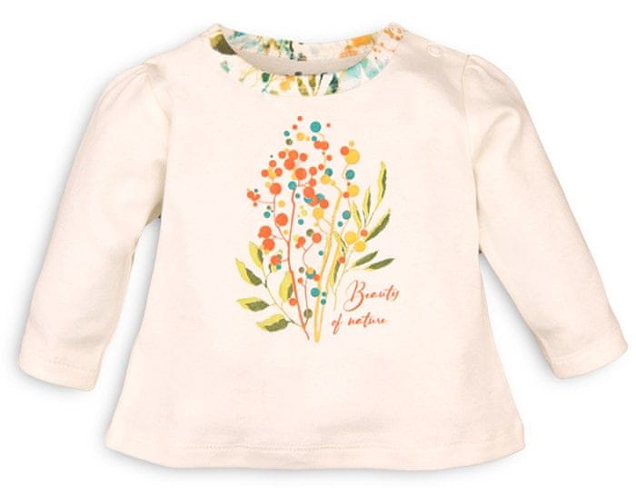 Levně Nini dívčí tričko z organické bavlny ABN-3289 béžová 68