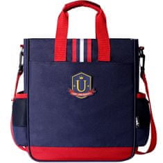 Klarion Retro červeno-modrá školní taška Remus do ruky nebo na rameno