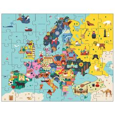 Mudpuppy Geography Puzzle - Mapa Evropy ( 70 dílků)