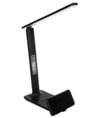 Izoxis ISO 15751 LED stolní lampa s meteo stanicí černá