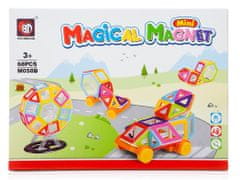 Ikonka Magical Magnet - Magnetická stavebnice - 68 dílů