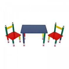 ATAN Dětský set stůl + 2 židle PASTELKY
