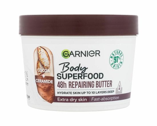 Garnier 380ml body superfood 48h repairing butter cocoa +