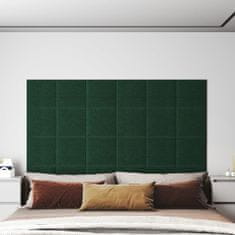 shumee vidaXL nástěnné panely 12 ks tmavě zelená 30x30 cm látka 1,08 m²