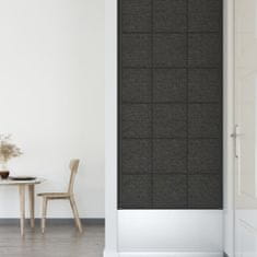 Greatstore Nástěnné panely 12 ks tmavě šedé 30 x 30 cm textil 1,08 m²