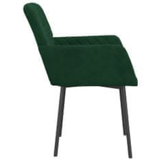 Vidaxl Jídelní židle 2 ks tmavě zelené samet