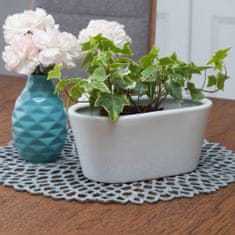 botle Květináč keramika Bílá oválná mísa 19,5 cm nádoba na rostliny