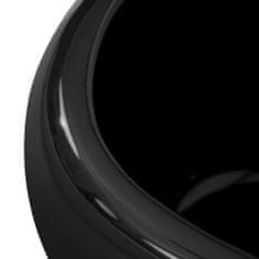 botle Keramický Kryt ve tvaru Ovál okapu lesklý plantážník 28 x 17 cm černá deco