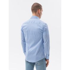 OMBRE Pánská košile s dlouhým rukávem REGULAR FIT světle modrá MDN24786 S