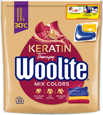 Woolite gelové kapsle na barevné prádlo s keratinem 33 ks