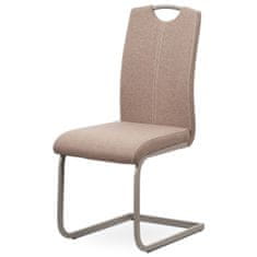 Nejlevnější nábytek Jídelní židle WARDEN, krémová látka/lanýžový kov