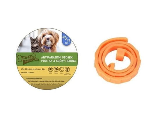 Surtep Animals Antiparazitní obojek pro psy a kočky Herbal 62/1,3cm Oranžová