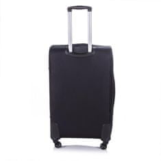 Solier Velký cestovní kufr L STL1311 soft černá/hnědá