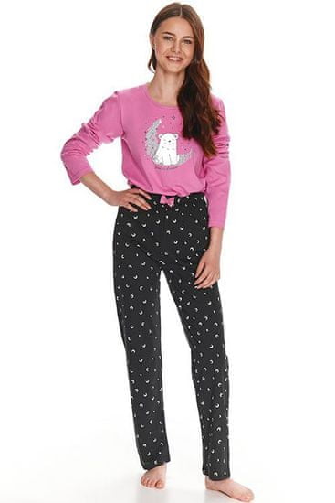 TARO Dívčí pyžamo pro starší Suzan růžové s medvědem