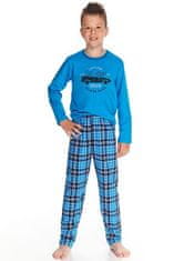 TARO Chlapecké pyžamo Mario modré s autem modrá 116