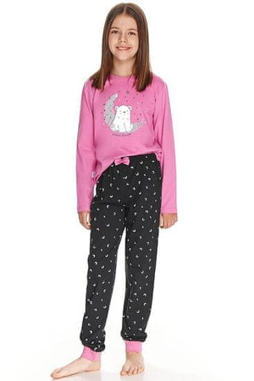 TARO Dívčí pyžamo Suzan růžové s medvědem