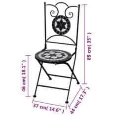 Petromila Skládací bistro židle 2 ks keramické černé a bílé