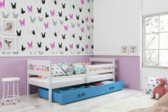 Importworld Dětská postel Liběna - 1 osoba, 80x190 s úložným prostorem – Bílá, Modrá