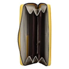 Silvia Rosa Zajímavá dámská pouzdrová koženková peněženka Chvíle, žlutá
