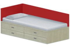 Artspect Dětská postel 90x200cm s úložným prostorem Gita - Chilli red