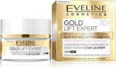 Eveline Gold Lift Expert 70+ Multi-hydratační denní a noční krém-sérum 50 ml