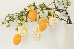 Autronic Vajíčko oranžové plastové 6 cm, dekorační na zavěšení,cena za sadu 6 kusů VEL5028