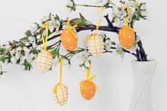 Autronic Vajíčko oranžové plastové 5 cm, dekorační na zavěšení, cena za sadu 6 kusů VEL5034