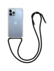 TopQ Kryt iPhone 13 Pro Max silikon s černou šňůrkou průhledný 67295