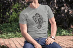 Fenomeno Pánské tričko Levhart - šedé Velikost: L