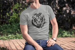 Fenomeno Pánské tričko Lev - šedé Velikost: M