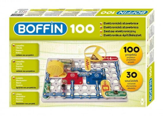 Conquest  Stavebnice Boffin 100 elektronická 100 projektů na baterie 30ks v krabici 38x25x5cm