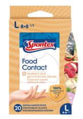 Spontex Spontex, jednorázové rukavice pro styk s potravinami, velikost L, 20 kusů