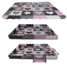 Alum online Pěnové puzzle na zem 16ks - růžové srdíčko 30x30cm