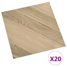 Vidaxl Samolepicí podlahové desky 20 ks PVC 1,86 m² hnědé pruhované