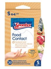 Spontex Spontex, jednorázové rukavice pro styk s potravinami, velikost S, 20 kusů