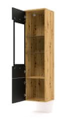 Homlando Vtrína Aura 1DS 150 cm, skleněná, univerzální: závěsná, stojící dub řemeslný / černý mat