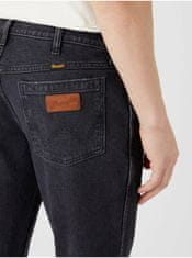 Wrangler Černé pánské straight fit džíny s potrhaným efektem Wrangler 30/34