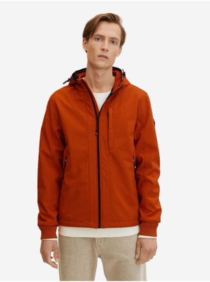 Tom Tailor Oranžová pánská lehká bunda s kapucí Tom Tailor
