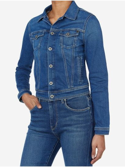 Pepe Jeans Modrá dámská džínová bunda Pepe Jeans Core