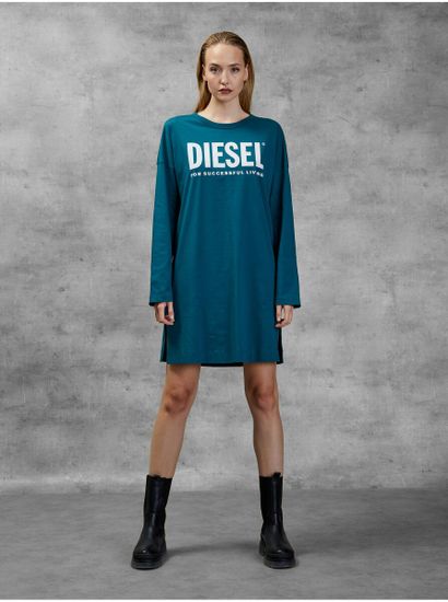 Diesel Petrolejové dámské šaty Diesel