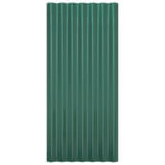 Greatstore Střešní panely 36 ks práškově lakovaná ocel zelené 80 x 36 cm