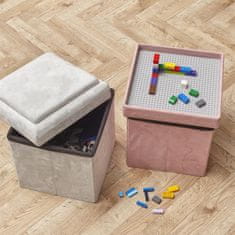 Home DECO Factory Dětský taburet s LEGO deskou růžový