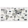 Home DECO Factory Dětský koberec mapa světa šedý 140 x 70 cm