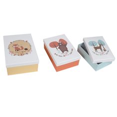 Home DECO Factory Dětské krabice na hračky lesní zvířata 3 ks