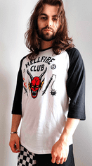 CurePink Pánské tričko Stranger Things: Hellfire Club Crest (S) bílá bavlna